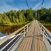 Pedestrian bridge across Gauja river      