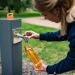 A free water refill is available in Raiņa Park